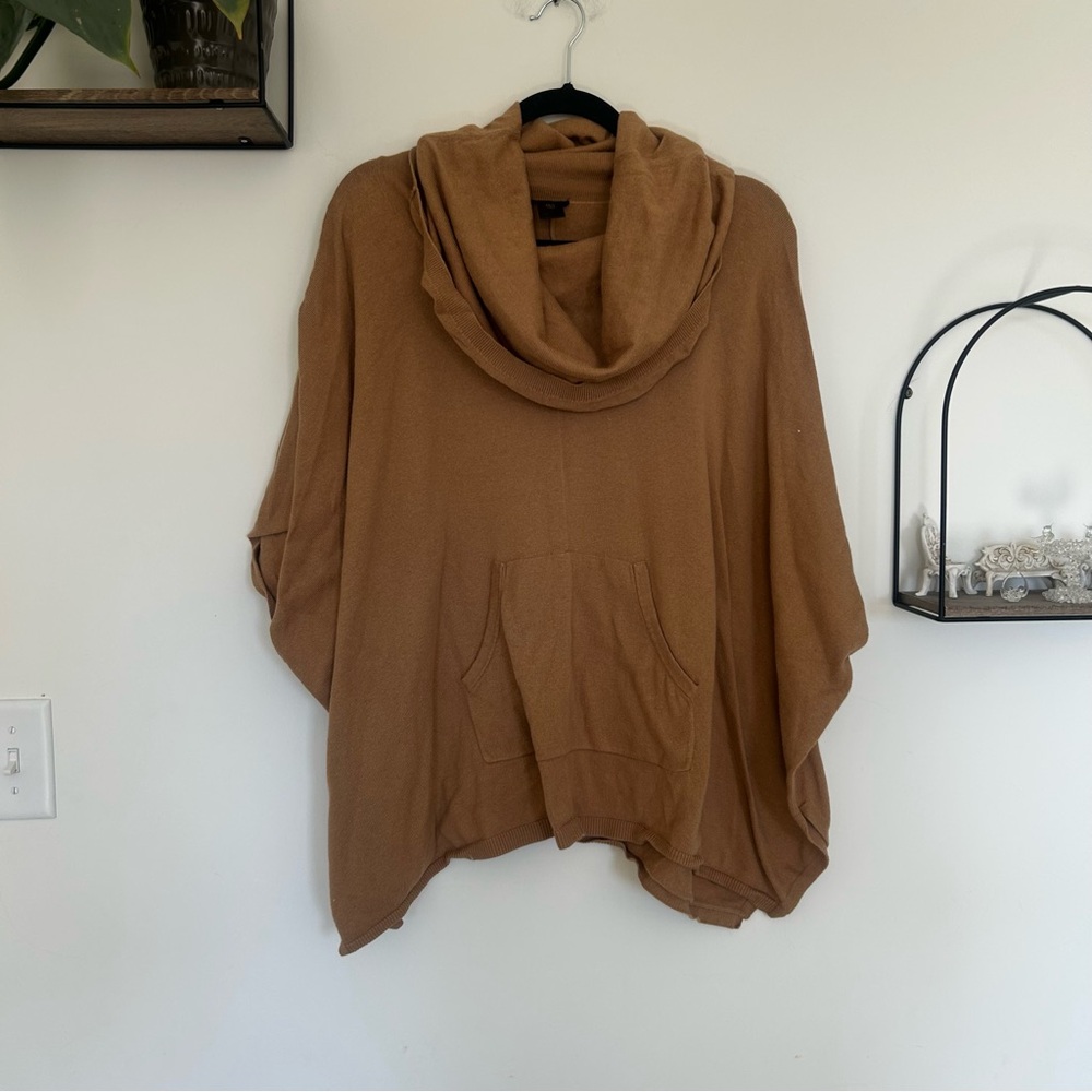 Ann Taylor‎ Factory Camel Cowl Neck Cape Poncho Size XS/Small